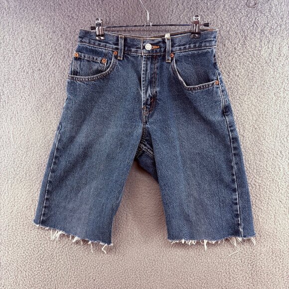 Levi’s 569 Loose Straight Long Cutoff Denim Shorts W27 Bermuda Style - Picture 1 of 10